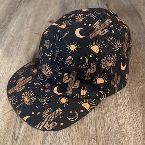 Wild Rye Edith Brim Canvas Hat w/ Logo Patch Removed in Black and Orange Pattern